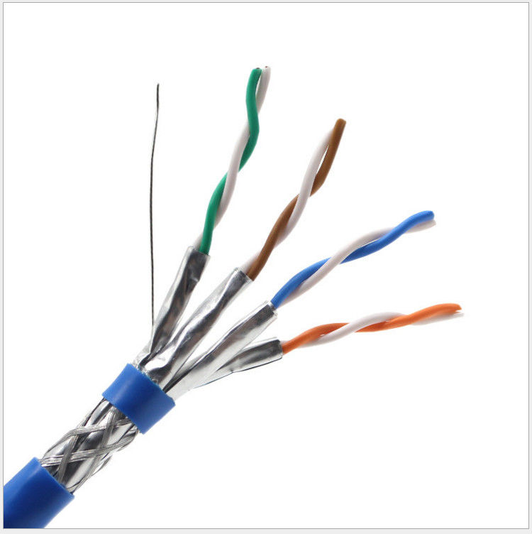 305 মি শিল্ড 23awg 0.58 মিমি বেয়ার কপার CAT7 ল্যান কেবল, বিড়াল 7 নেটওয়ার্ক কেবল