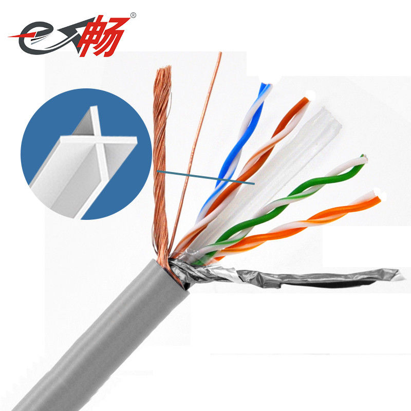 Cat6 Rj45 এসএফটিপি টেলিযোগযোগের জন্য ঝালিত ইথারনেট কেবল, আউটডোর Cat6 প্যাচ কেবল