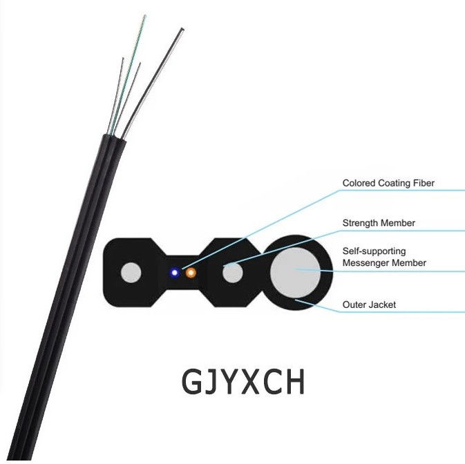 FTTH G652 একক মোড 2 কোর 4 কোর ফাইবার কেবল, ফাইবার ইথারনেট কেবল