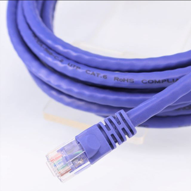 বেগুনি রঙ 50 মিটার Cat6 ইথারনেট কেবল তামা তৈরি আরজে 45 8 পি 8 সি