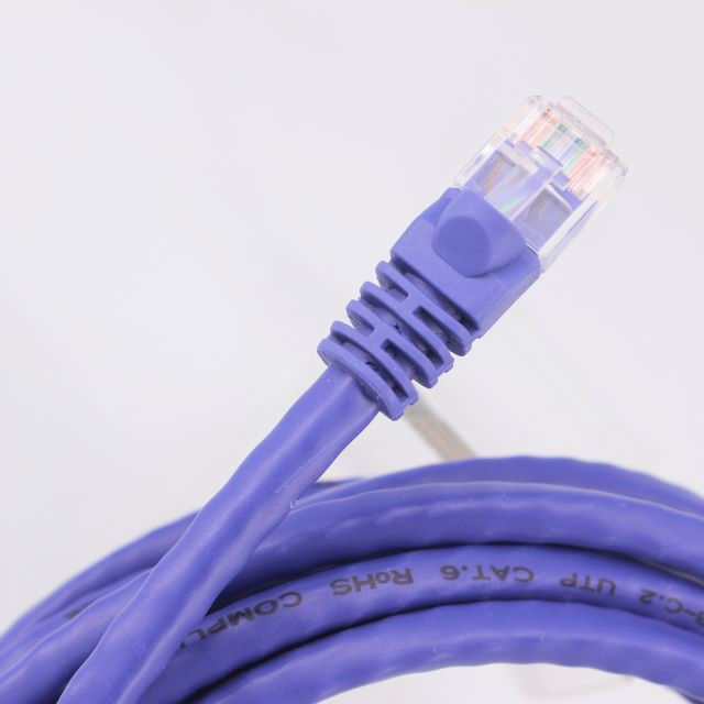 বেগুনি রঙ 50 মিটার Cat6 ইথারনেট কেবল তামা তৈরি আরজে 45 8 পি 8 সি