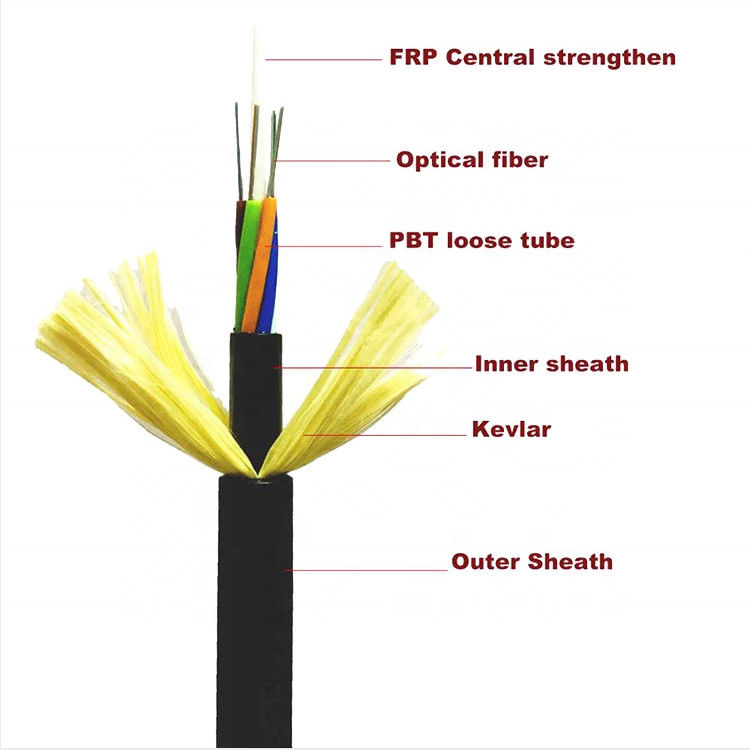 আউটডোর 4 12 24 48 96 144 কোর এডিএসএস লুজ টিউব ফাইবার অপটিক কেবল