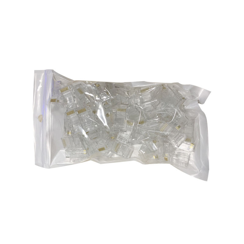 ইথারনেট Cat5 Cat6 8P8C আরজে 45 সংযোগকারী পুরুষ ইউটিপি আনসিল্ডড সরঞ্জামহীন ক্রিস্টাল হেড মডুলার প্লাগ