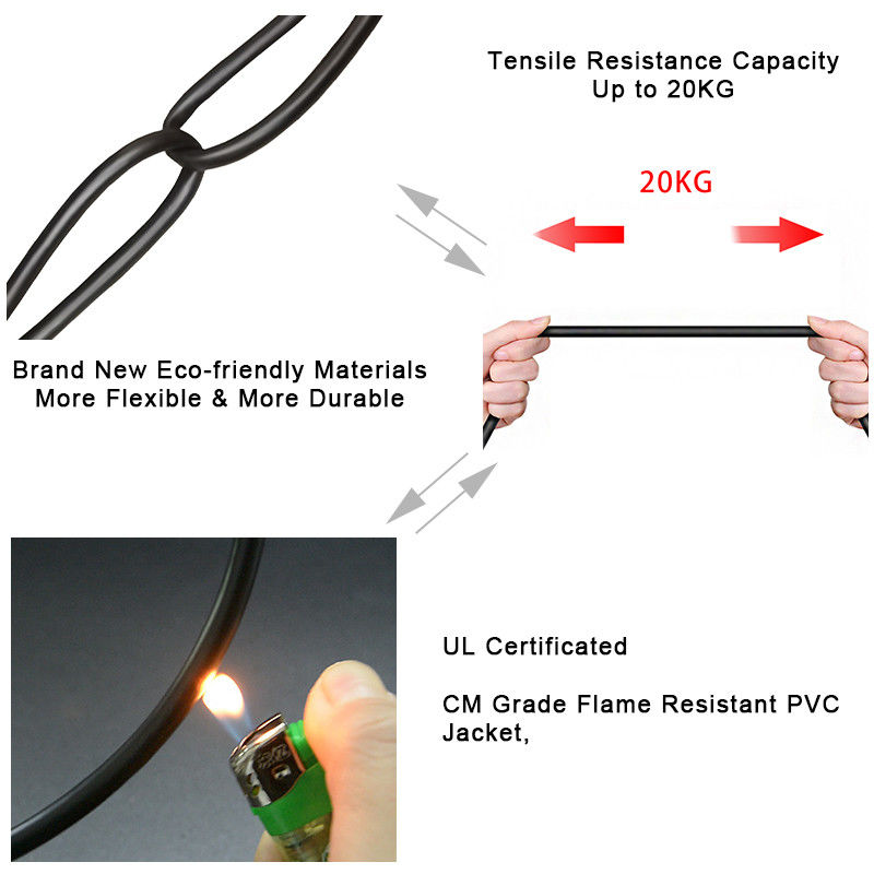 খাঁটি তামা 1 গিগাবিট আরজে 45 নেটওয়ার্ক ল্যান প্যাচ কর্ড 8 কন্ডাক্টর