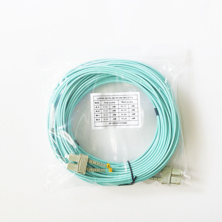 ডুপ্লেক্স SC / UPC MM OM3 2.0mm / 3.0mm অপটিক্যাল ফাইবার প্যাচ কর্ড